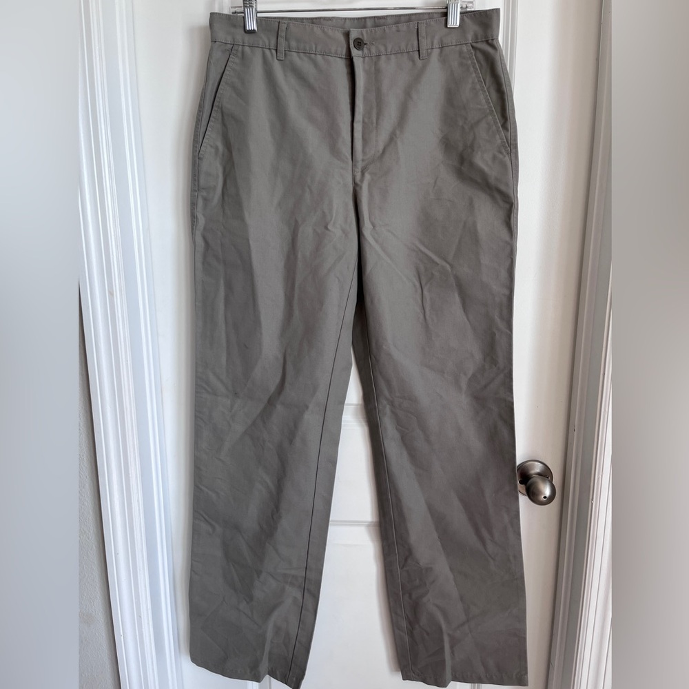 Blackberrys Men’s Gray Khaki Flat Front Chino Pants Size 34x33 Smart Casual
